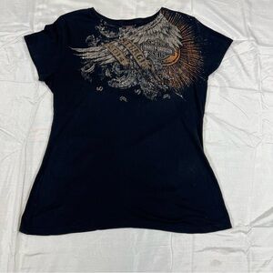 Harley-Davidson Sturgis Winged Graphic Tee Women’s Small Black 2014